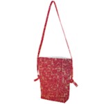 Chinese Hieroglyphs Patterns, Chinese Ornaments, Red Chinese Folding Shoulder Bag