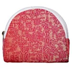 Chinese Hieroglyphs Patterns, Chinese Ornaments, Red Chinese Horseshoe Style Canvas Pouch