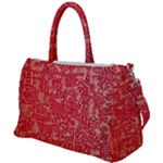 Chinese Hieroglyphs Patterns, Chinese Ornaments, Red Chinese Duffel Travel Bag