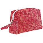 Chinese Hieroglyphs Patterns, Chinese Ornaments, Red Chinese Wristlet Pouch Bag (Large)