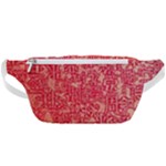 Chinese Hieroglyphs Patterns, Chinese Ornaments, Red Chinese Waist Bag 