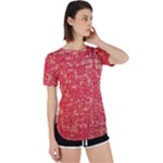 Chinese Hieroglyphs Patterns, Chinese Ornaments, Red Chinese Perpetual Short Sleeve T-Shirt