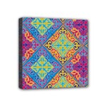 Colorful Floral Ornament, Floral Patterns Mini Canvas 4  x 4  (Stretched)