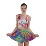 Colorful Floral Ornament, Floral Patterns Mini Skirt