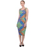Colorful Floral Ornament, Floral Patterns Sleeveless Pencil Dress