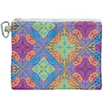 Colorful Floral Ornament, Floral Patterns Canvas Cosmetic Bag (XXL)