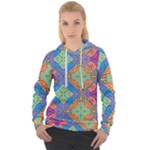 Colorful Floral Ornament, Floral Patterns Women s Overhead Hoodie
