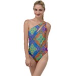 Colorful Floral Ornament, Floral Patterns To One Side Swimsuit