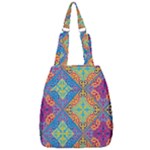 Colorful Floral Ornament, Floral Patterns Center Zip Backpack