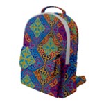 Colorful Floral Ornament, Floral Patterns Flap Pocket Backpack (Large)