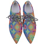 Colorful Floral Ornament, Floral Patterns Pointed Oxford Shoes