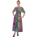 Colorful Floral Ornament, Floral Patterns Shoulder Straps Boho Maxi Dress 
