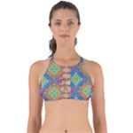 Colorful Floral Ornament, Floral Patterns Perfectly Cut Out Bikini Top