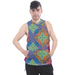 Colorful Floral Ornament, Floral Patterns Men s Sleeveless Hoodie