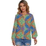 Colorful Floral Ornament, Floral Patterns Women s Long Sleeve Button Up Shirt