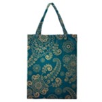 European Pattern, Blue, Desenho, Retro, Style Classic Tote Bag