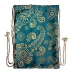 European Pattern, Blue, Desenho, Retro, Style Drawstring Bag (Large)