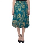 European Pattern, Blue, Desenho, Retro, Style Classic Midi Skirt