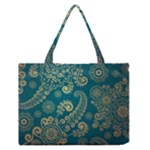 European Pattern, Blue, Desenho, Retro, Style Zipper Medium Tote Bag