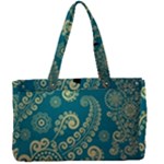 European Pattern, Blue, Desenho, Retro, Style Canvas Work Bag