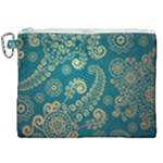 European Pattern, Blue, Desenho, Retro, Style Canvas Cosmetic Bag (XXL)