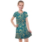 European Pattern, Blue, Desenho, Retro, Style Kids  Cross Web Dress