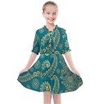 European Pattern, Blue, Desenho, Retro, Style Kids  All Frills Chiffon Dress