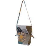 Boho Background Leaves Botanical Ornamental Pattern Seamless Decorative Design Wallpaper Nature Draw Folding Shoulder Bag