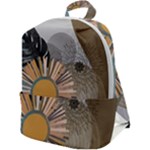 Boho Background Leaves Botanical Ornamental Pattern Seamless Decorative Design Wallpaper Nature Draw Zip Up Backpack