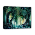 Trees Forest Mystical Forest Background Landscape Nature Deluxe Canvas 14  x 11  (Stretched)