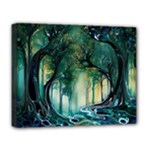 Trees Forest Mystical Forest Background Landscape Nature Deluxe Canvas 20  x 16  (Stretched)