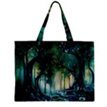 Trees Forest Mystical Forest Background Landscape Nature Zipper Mini Tote Bag