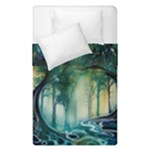Trees Forest Mystical Forest Background Landscape Nature Duvet Cover Double Side (Single Size)