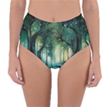 Trees Forest Mystical Forest Background Landscape Nature Reversible High-Waist Bikini Bottoms