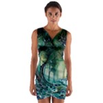 Trees Forest Mystical Forest Background Landscape Nature Wrap Front Bodycon Dress