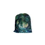 Trees Forest Mystical Forest Background Landscape Nature Drawstring Pouch (XS)
