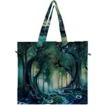 Trees Forest Mystical Forest Background Landscape Nature Canvas Travel Bag
