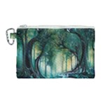 Trees Forest Mystical Forest Background Landscape Nature Canvas Cosmetic Bag (Large)