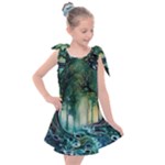 Trees Forest Mystical Forest Background Landscape Nature Kids  Tie Up Tunic Dress