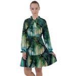 Trees Forest Mystical Forest Background Landscape Nature All Frills Chiffon Dress