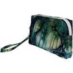 Trees Forest Mystical Forest Background Landscape Nature Wristlet Pouch Bag (Small)