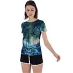 Trees Forest Mystical Forest Background Landscape Nature Back Circle Cutout Sports T-Shirt