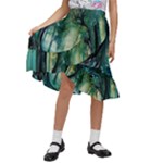 Trees Forest Mystical Forest Background Landscape Nature Kids  Ruffle Flared Wrap Midi Skirt