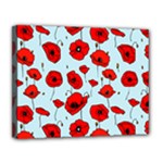 Poppies Flowers Red Seamless Pattern Canvas 14  x 11  (Stretched)