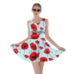 Poppies Flowers Red Seamless Pattern Skater Dress