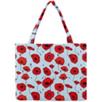 Poppies Flowers Red Seamless Pattern Mini Tote Bag