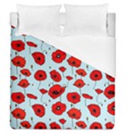 Poppies Flowers Red Seamless Pattern Duvet Cover (Queen Size)