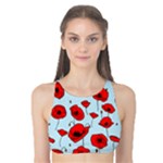 Poppies Flowers Red Seamless Pattern Tank Bikini Top