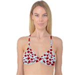 Poppies Flowers Red Seamless Pattern Reversible Tri Bikini Top