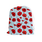 Poppies Flowers Red Seamless Pattern Drawstring Pouch (XL)